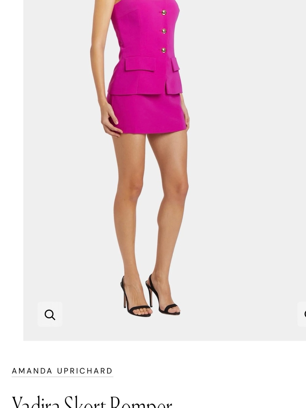 NWT Amanda Uprichard Yadira dress/skort with gold buttons-Medium. Retails $260. - Picture 2 of 5